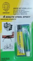 กาวติดเหล็กแห้งเร็ว Quick epoxy steel Amerkem (1ชุด) หัวสิงห์