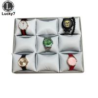 9-Grid Jewelry Pillow Jewelry Display Tray Rack Watch Display Counter Window Showcase Jewelry Organizer Storage Tray