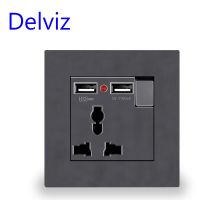 【NEW Popular89】 Delviz Wall PowerUniversal 3 HoleUSB Charger Port110 250V 13AindicatorEU เต้าเสียบเปลี่ยน USB มาตรฐาน