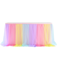 72x30inches Table Skirts Birthday Tulle Table Skirting Wedding Party Tutu Tulle Table Skirt Baby Shower Banquet Party Home Decor