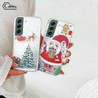 Callfire เคสใส่โทรศัพท์คอลไฟสำหรับ Samsung Galaxy S22 S23 S30 Plus S22 S30 S23 Ultra S23+ S22+ ริสมาสต์กวางน่ารักซานตาคลอสรูปแบบต้นคริสต์มาสกรอบทรายไหล