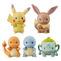 【CW】 5PCS/set Pokemon Pikachu New Row of stations ornaments Capsule Collection Dolls Action Toy Figures Model Toys for Children