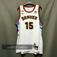 【High Quality】Mens 2022-23 New Original NBA Denver Nuggets #15 Nikola Jokic Jersey City Edition White Swingman Heat-pressed