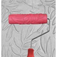 [Kiki tool store] 7inch Leaves Pattern Creative Paint Rubber Roller for Home Shop Wall Decor