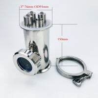 ❄❀㍿ 3 Sight Glass Union Tri-Clamp Tee With Stainless Steel 304 Bubble Plate Set Distillation Lens Column For Home Brewing SS304