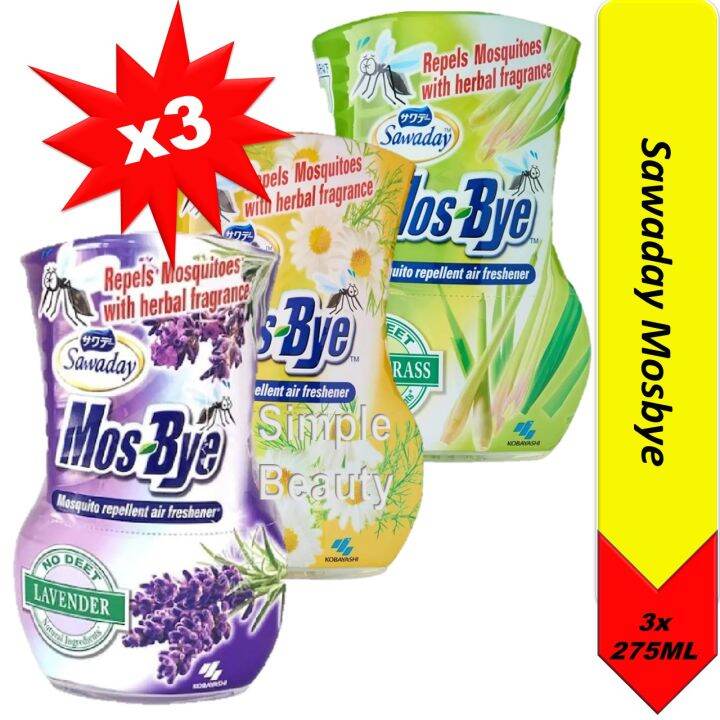 [Bundle of 3]Sawaday MosBye Mosquito Repellent Air Freshener, 275ml Lazada Singapore