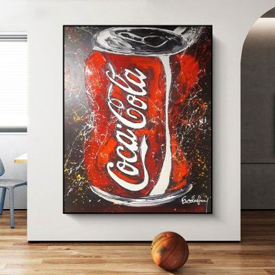 Street Graffiti โกโก้ Cola ภาพบทคัดย่อ Pop Art ภาพวาดผ้าใบภาพวาดสีน้ำมัน Wall Art พิมพ์โปสเตอร์ห้องนอนตกแต่งบ้าน New