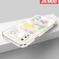 JIUMOO เคสปลอกสำหรับ Samsung กาแลคซี M02 A02การ์ตูนรูปผีเสื้อใหม่ขอบด้านข้างสี่เหลี่ยมเคสซิลิโคนกันกระแทกฝาปิดเลนส์เต็มรูปแบบป้องกันกล้องเคสอ่อน