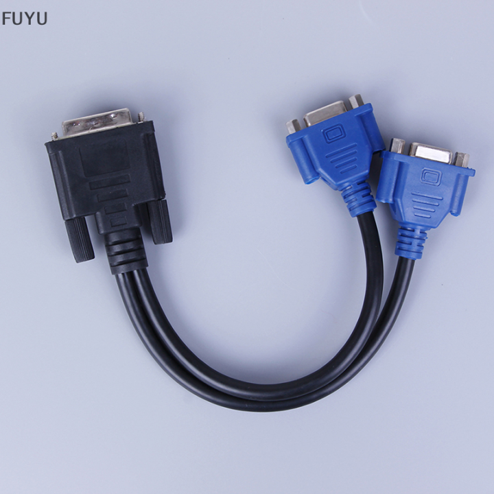 fuyu-dvi-i-24-5-pins-ชายถึง2-สอง-dual-vga-female-monitor-adapter-y-splitter-cable