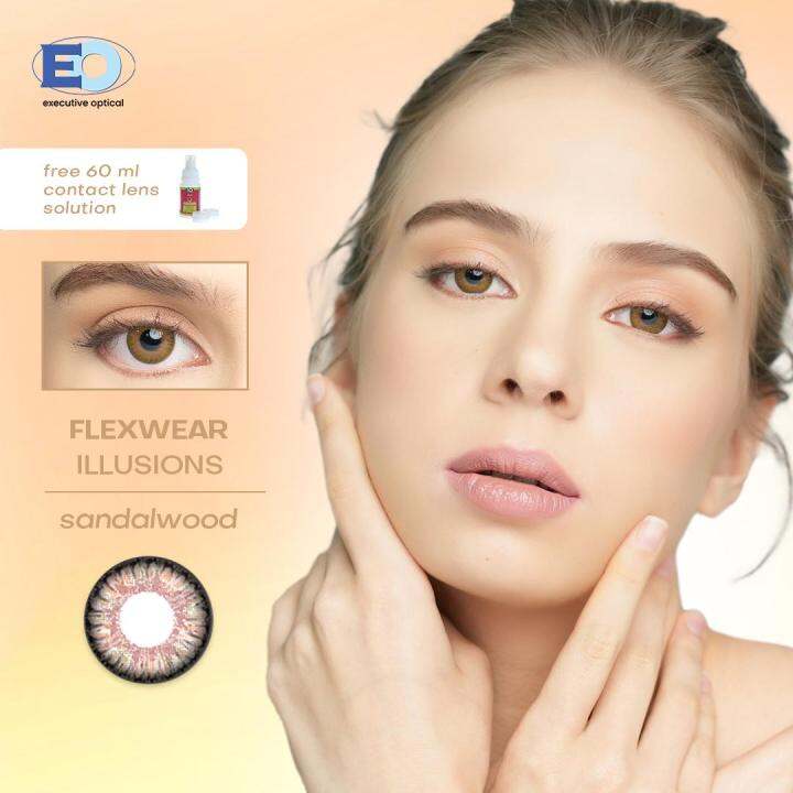 Eo Flexwear Illusions Colored Contact Lenses With Free Solution Sandalwood Good For 1 Year 4903