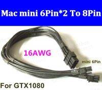 16awg Gratis Ongkir 37Cm Dual Mini สายไฟเพื่อ8pin 6pin Pcie Gpu สำหรับ Gtx1080