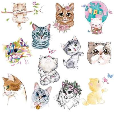 Net red cat tattoo stickers set waterproof and durable girly heart small fresh ins style cute wrist ankle and free shipping