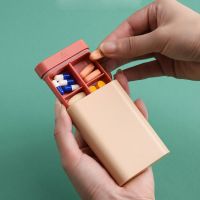 Mini Portable Pill Organizer With Divider Case 6 Grids Pillbox Tablet Cutter Splitter Storage Weekly Medicine Pill Container Medicine  First Aid Stora