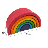 Mini Wooden Rainbow Stacker Natural Wooden Rainbow Blocks Creative Basswood Stacking Toys Montessori Educational Toy for Kids