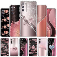 Love Bow Clear Case For Samsung Galaxy S22 S20 FE S21 S10 S23 Plus Note 20 Ultra 10 Lite Transparent Phone Shell Phone Cases