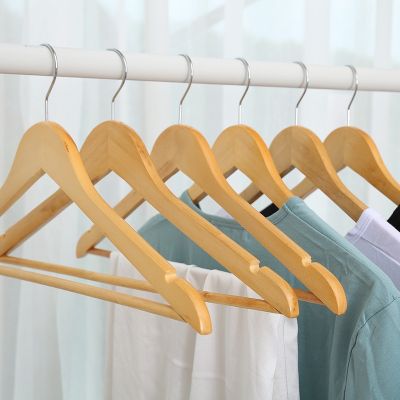 5Pcs Solid Wood Clothes Hangers  Non-Slip Wooden Drying Clothing Racks Hanging for Suit Shirt Pants Dress Coat Closet Organizer Clothes Hangers Pegs