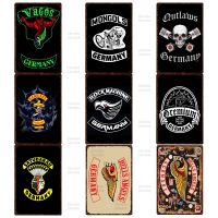 German Customization Motorcycle Club Vintage Tin Metal Sign Decorative Plaque Wall Decor Garage Bar Pub Man Cave Home Decoration