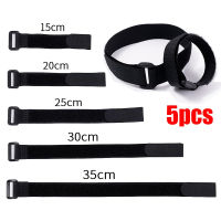 5PCS Self-adhesion Cable Ties 2cm Width Reverse Buckle Straps Nylon Cable Ties Fastener Tapes Self Aadhesive Hook Loop Tapes