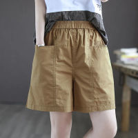 Cotton shorts womens loose 2022 new wide-leg summer thin section high waist all-match casual P6 1229