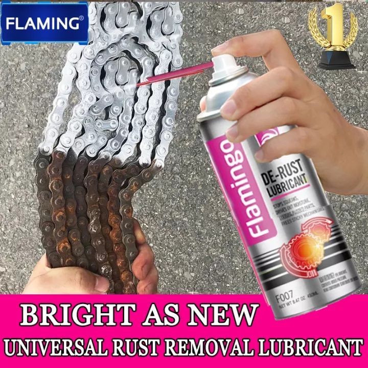 100% Effective ]Flamingo Car Rust Inhibitor 450ml for metal Lubricating  Spray Penetrating Oil metal motorcycle rust paint Multi Purpose Rust  Cleaner stain Remover