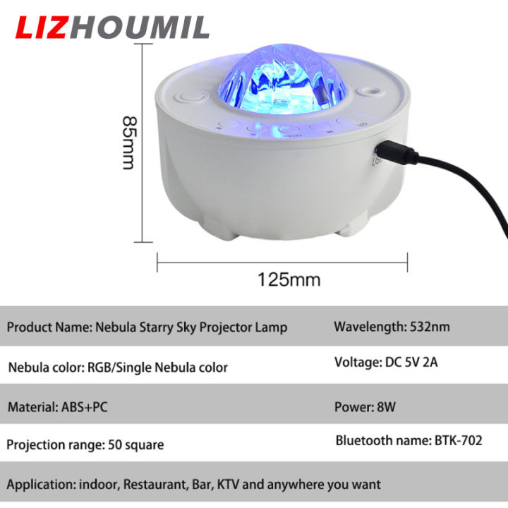 โคมไฟเครื่องฉายท้องฟ้าที่เต็มไปด้วยดวงดาว-led-lizhoumil-ไฟกลางคืนเวที-usb-หลากสีรองรับ-speaker-musik-ได้กับบลูทูธ