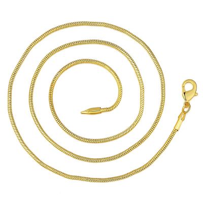 【CW】16 TO 30INCH Beautiful fashion Gold color round 2MM snake chain pretty for MEN women Necklace Jewelry Can for pendant JSHLN043