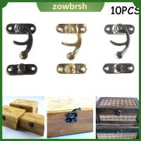 ZOWBRSH 10PCS โลหะวินเทจ เฟอร์นิเจอร์ กล่องไม้ กุญแจ สลักตกแต่ง Hasp พร้อมสกรู ตัวล็อคตัวล็อก