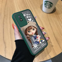 เคสโทรศัพท์พร้อมสำหรับ Vivo Y02A Y02T สาวสายรุ้งน่ารักเด็กผู้หญิงน่ารักเคสป้องกันกล้องคลุมทั้งหมดเคสใส่โทรศัพท์แข็งมีน้ำค้างแข็งโปร่งใส