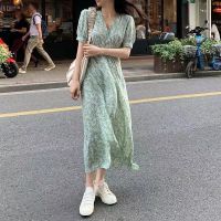 ✤ floral korean women chiffon short sleeve summer dress