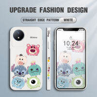 GGK เคสสำหรับ Vivo Y02T Y02 Y02A การ์ตูนมหาวิทยาลัยมอนสเตอร์สโทรศัพท์ดีไซน์สติทช์ขอบสี่เหลี่ยมรูปแบบของเหลวปลอกซิลิโคนคลุมทั้งหมดเคสกล้อง