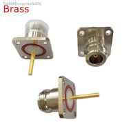 ✁ 1Pcs Waterproof N Type Female Long Pin Socket 4Hole Panel Mount Jack RF Connector Flange 25x25 Panel Mount N Female Brass Copper