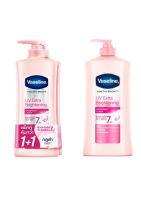 ( มีคูปองส่งฟรี / 300 ml  *2 เเละ 500 ML *2 ) Vaseline Body Lotion Healthy Bright UV Lightening Pink   วาสลีน เฮลธี ไบรท์ ยูวี ไลท์เทนนิ่ง กลูต้าโกลว์ โลชั่น