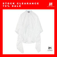 (SIX P.M.) DOUBLE COLLAR OVERSIZED UNISEX SHIRT MIRROR DESIGN CREATIVE PATTERN / เสื้อเชิ้ต ปกคู่ แพทเทินครีเอทีฟ ยูนิเซกส์ สีขาว / AW19