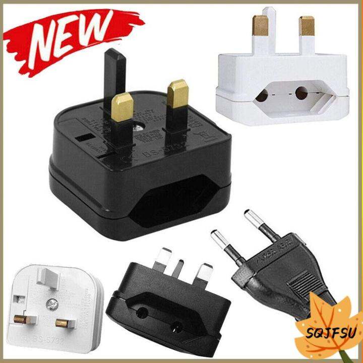 SQJFSU Electrical Plugs Converter Mains EU 2 Pin to UK 3 Pin Plug