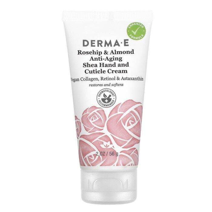 DERMA E, Anti-Aging Shea Hand and Cuticle Cream, Rosehip & Almond, 2 oz ...