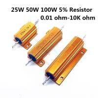 2 Pcs 25W 50W 100W Aluminum High Power Metal Case Wirewound Fixed Resistors 0.01 - 10K Ohm Dummy Load Wire Wound Resistance 1K