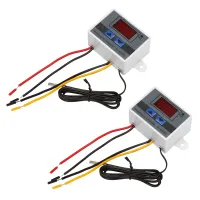 2X 220V Digital LED Temperature Controller 10A Thermostat Control with Switch Digital Display Incubation Controller