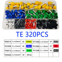 320/900 ชิ้นกล่อง TE Tubular ขั้วต่อสายไฟคู่, ฉนวนสายไฟ End ขั้วต่อเทอร์มินัลแบบจีบ,-Ciuero