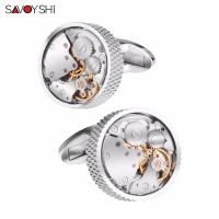 【YF】 SAVOYSHI Classic Shirt Cufflinks For Men Brand High Quality Round Mechanical Watch Movement Cuff Buttons Business Gift