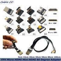 1เมตร Fpv Micro Hdmi Mini Hdmi อะแดปเตอร์90องศาริบบิ้น Fpc 20pin สนามสาย Hdmi แบนใช้สำหรับการถ่ายภาพทางอากาศหลายทาง