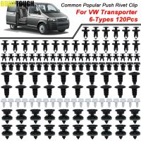 6ขนาด120PCS รถประตู Trim แผงคลิป Auto Body Push Pin Rivet ภายในหลังคาพรม Retainer สำหรับ VW Transporter T4 T5 T6