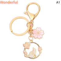 ?【Lowest price】Wonderful พวงกุญแจดอกไม้สีชมพูการ์ตูนกระเป๋ากระต่ายกระต่ายน่ารักพวงกุญแจป้องกันการสูญหายของเด็กผู้หญิงเครื่องประดับแฟชั่นสำหรับเพื่อน