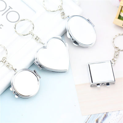 Folding Vanity Mirror Mini Round Mirror Double-Sided Folding Mirror Portable Makeup Mirror Keychain Mirror