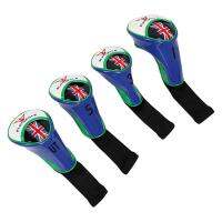 4Pcs Long Neck Golf Club Head Cover Wedge Iron Protect Headcover Blue Black