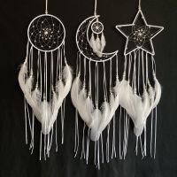 【NEW】【Penghantaran Privasi Tinggi】20cm Black Sun Moon Star Set Dreamcatcher Wall Hanging Feather Charm Hot Home Decoration