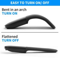 Wireless Mouse For Microsoft Computer Mac OS Silent Bluetooth-Compatible Lie Flat / Bending Folding Mice