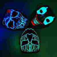 2023ฮาโลวีน3D Luminous หน้ากากน่ากลัว Skull ฟักทอง Clown Happy Hallowen Party Decoraiton สำหรับ Home Cosplay Props เรืองแสง er