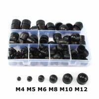 145Pcs/set Assorted Piece Black Plastic Nut &amp; Bolt Covers Kit M4 M5 M6 M10 M12 Hardware Accessories ZXY1104 Nails  Screws Fasteners