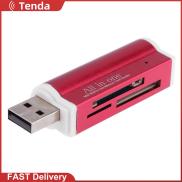 Đầu Đọc Thẻ Nhớ Đa Năng Hợp Kim Nhôm 4 Trong 1 USB2.0 Cho Thẻ SD SDHC Mini