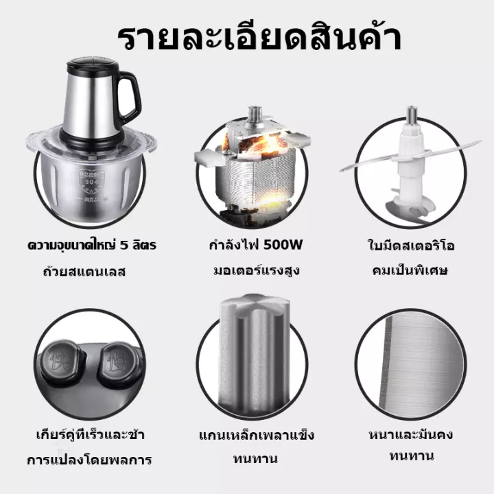 เครื่องผสมอาหาร-2l-5l-เครื่องปั่นอาหาร-เครื่องบดพริก-เครื่องเตรียมอาหาร-เครื่องปั่นพริก-เครื่องปั่นหมู-เครื่องปั่นผลไม้-บดหมู-เครื่อง